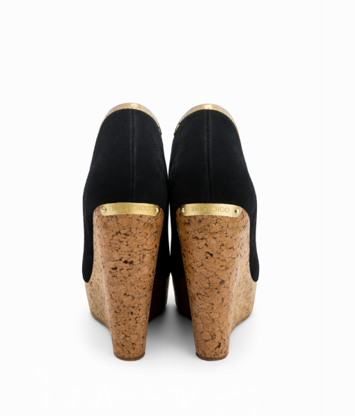 Jimmy Choo Papina Cork Wedge Peep Toe Pumps