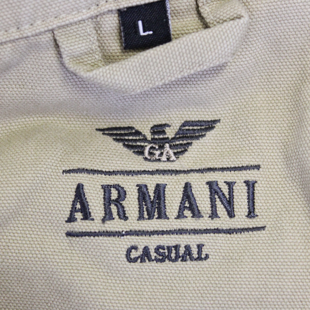 Giorgio Armani Beige Zip-Up Jacket Size L