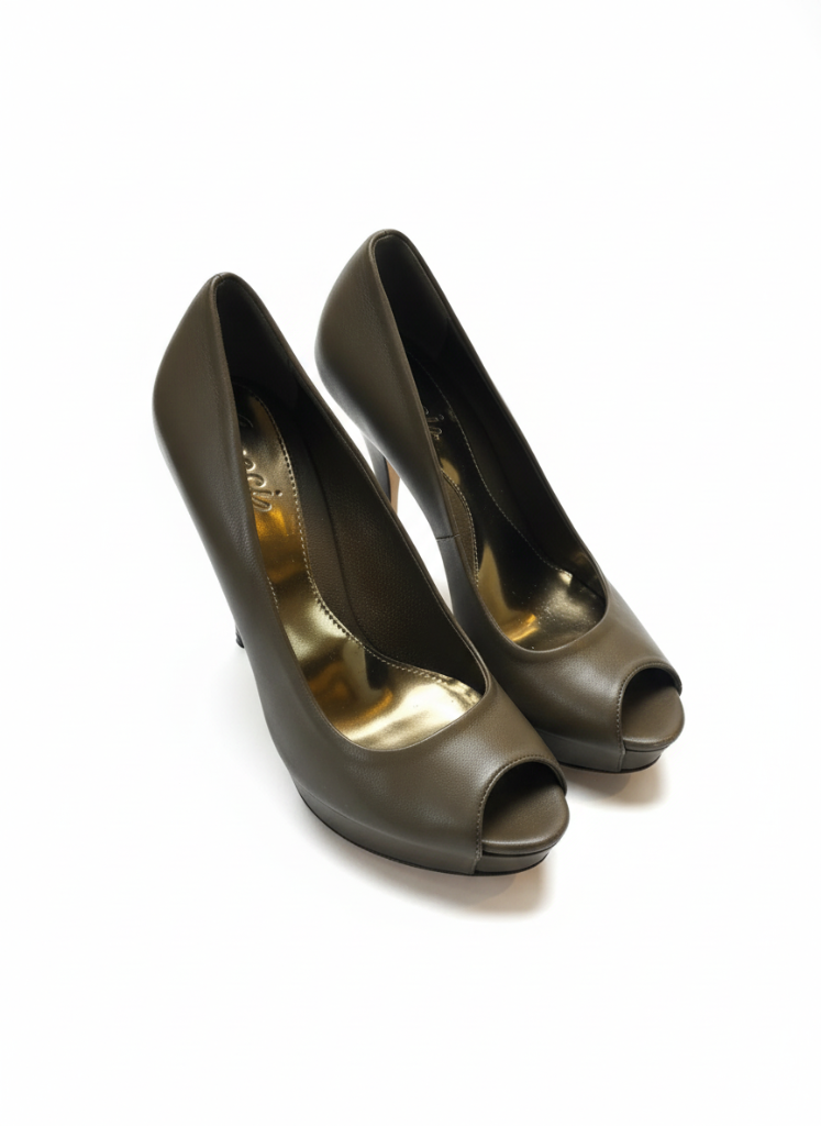 Gucci Gucci Designer High Heels Open Toe Platform Pump Nappa Leather