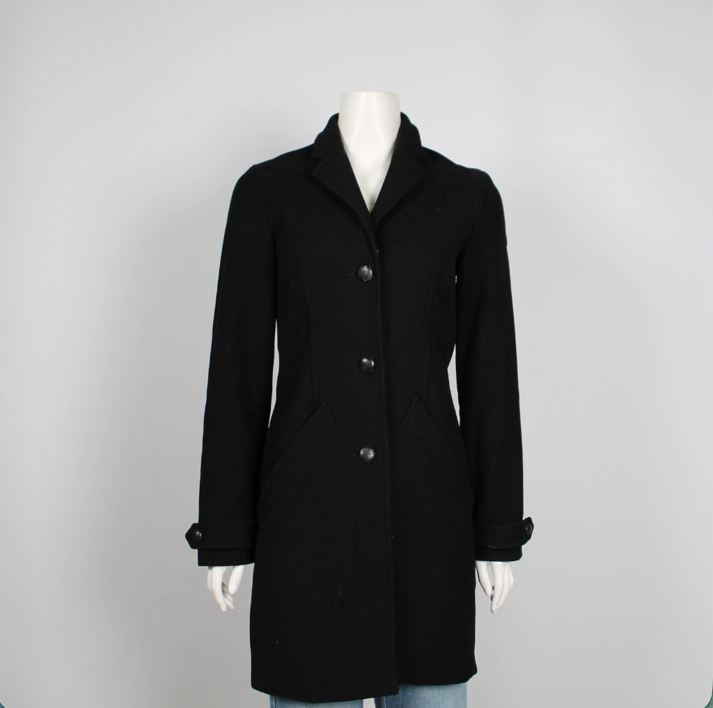 Hugo Boss Black Wool Blend Overcoat EU 36