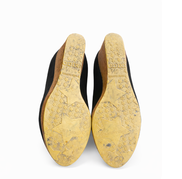 Jimmy Choo Papina Cork Wedge Peep Toe Pumps