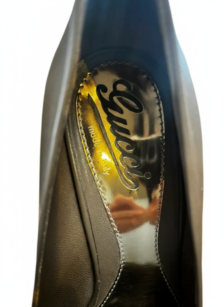 Gucci Gucci Designer High Heels Open Toe Platform Pump Nappa Leather