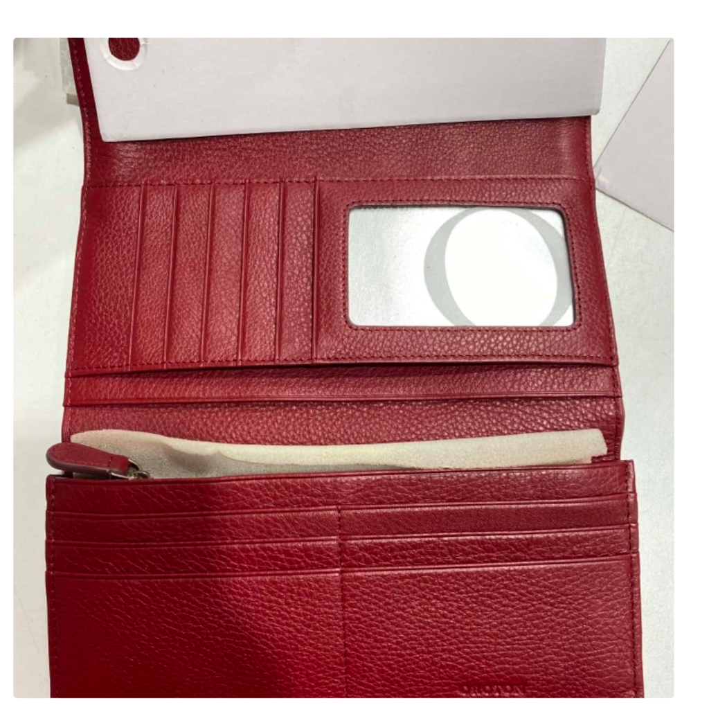 Oroton Womens Wallet Red / Silver Lirio Slim Clutch Wallet